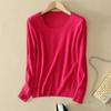 QICED Women's Knitted Sweater for Autumn and Winter, O-neck Slimming Sweater, Short and Large-sized Pullover Base Layer