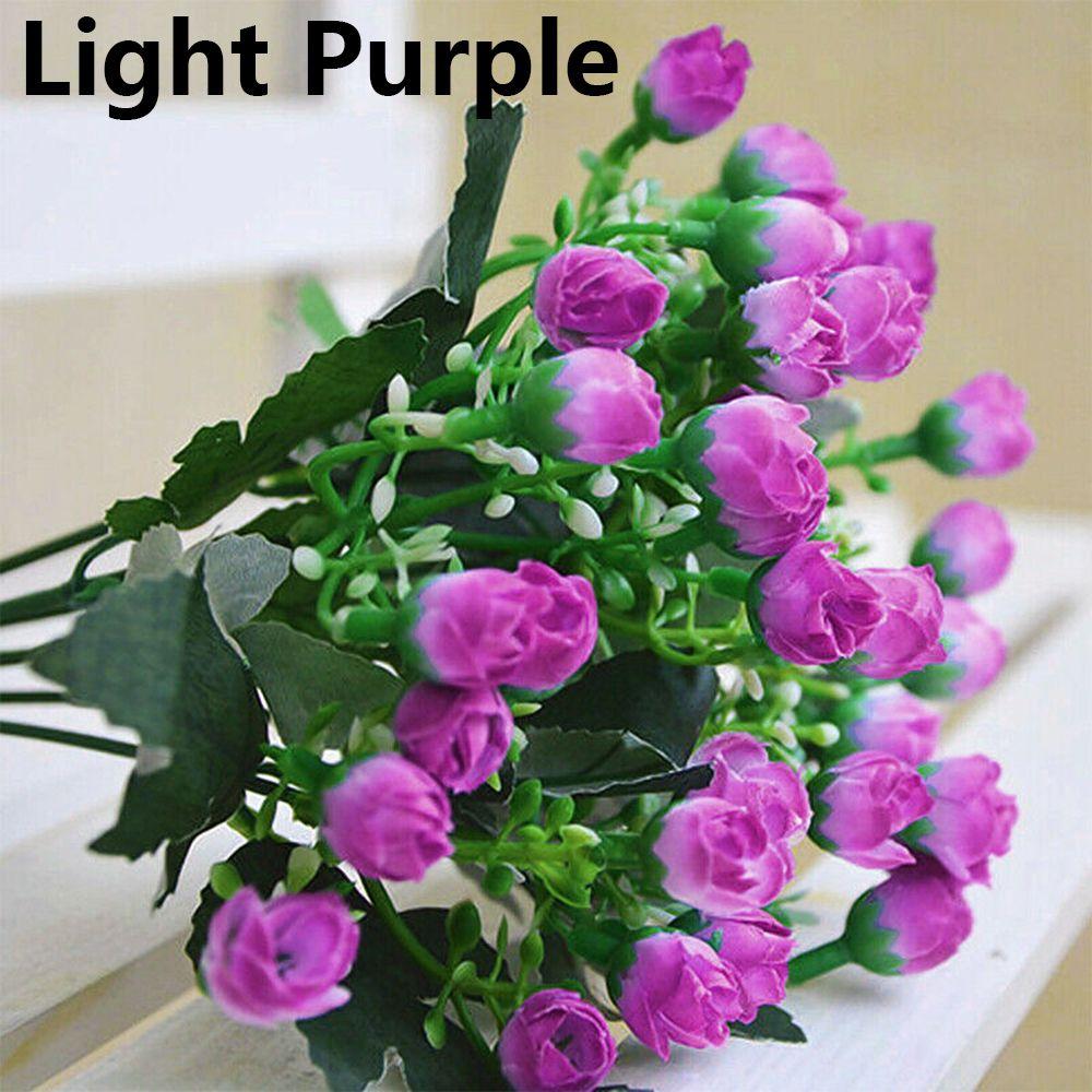 Buy Silk Bunch Home Decor Blooming Small Bud Rose Bridal Bouquet Artificial Flowers Wedding