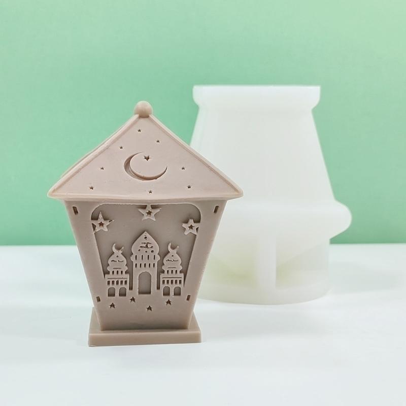 Ramadans Resins Molds 3D Castle Silicone Moulds Handmade Candle Molds DIY Castings Molds for Eid Home Decorations