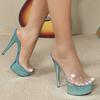 Model High Heels Stiletto Sexy Waterproof Table 15cm Super High Heel Slippers