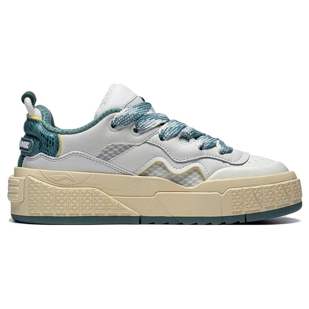 Li Ning 001 UNBLOCK Slip Resistant Abrasion Resistant Low Top Casual Shoes Women's White Green AGCT096-1