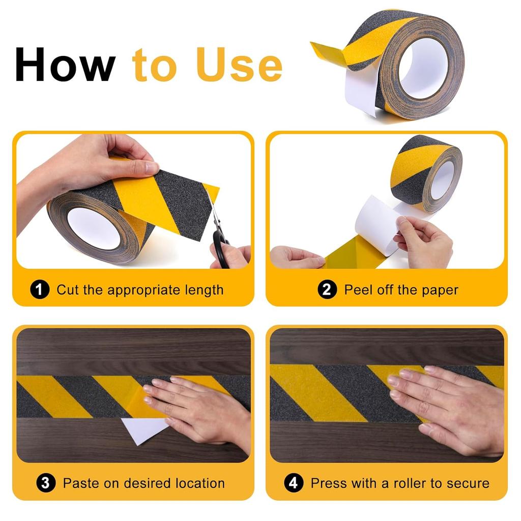 Anti-slip Tape, Frosted Anti-slip Rubber Strip, Strong Waterproof Warning Pvc Tape, for Tiled Floor and Ground