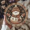 Snowman Tin Wall Art Round Flat Print Decor for Bars Cafes Clubs