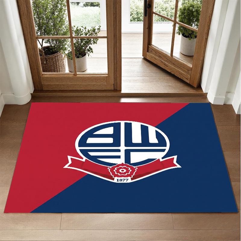 Bolton Wanderers FC Design Kristall-Samt-Teppich Weiche Dekorationsmatte für Schlafzimmer Eingang
