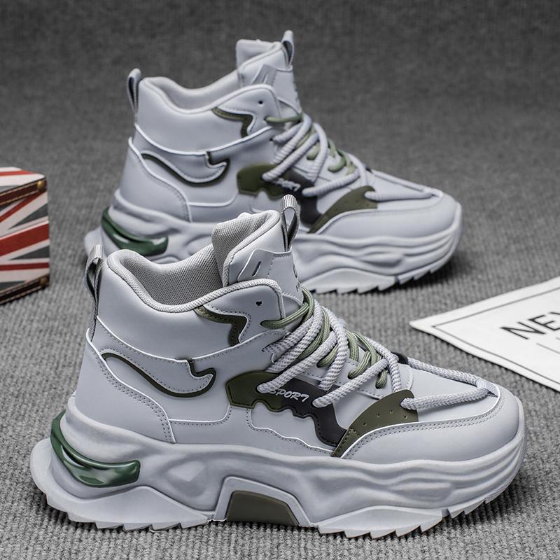 

Новая Мода Мужские Высокие Кроссовки Четыре Сезона Удобные Толстая Подошва Студенческие Мальчики Трендовые Мягкая Подошва Дышащие Повседневные Беговые Кроссовки 44 серый