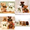 Adorable 7-inch Teddy Bear Plush Toy With Soft Coral Fleece Small Huggable Teddies