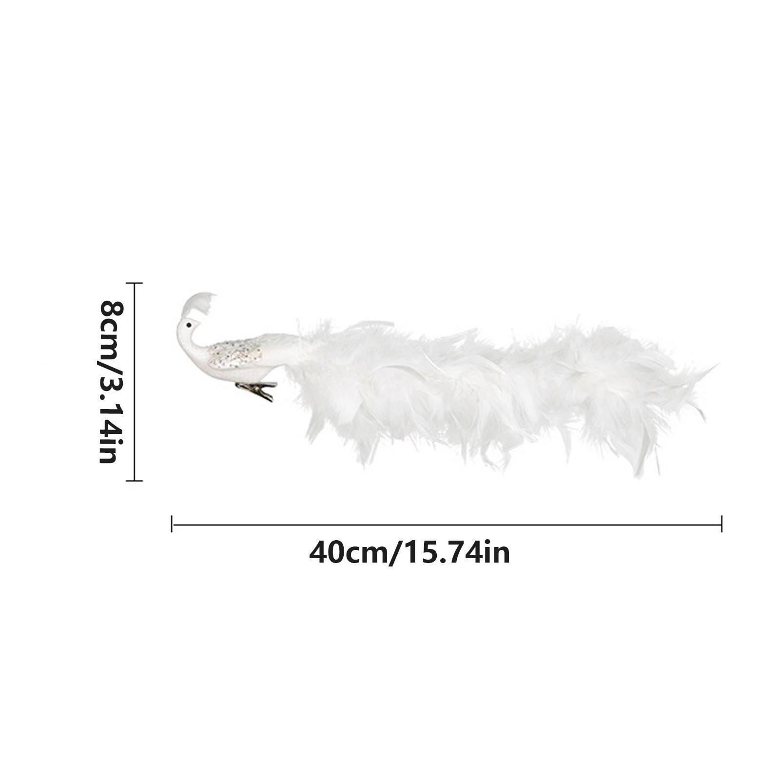 

Artificial Christmas Peacock Birds With Clips Christmas Tree Peacock Fake Peacock Simulation Foam Peacock Bird For Xmas Tree білий