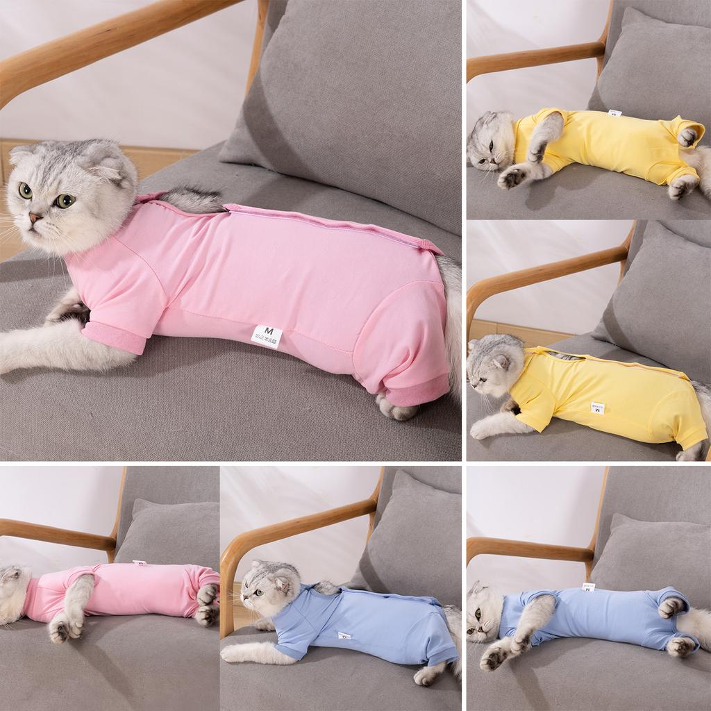 Cat Recovery Suit for Abdominal Wounds Skin Diseases After Surgery Pets Vest
