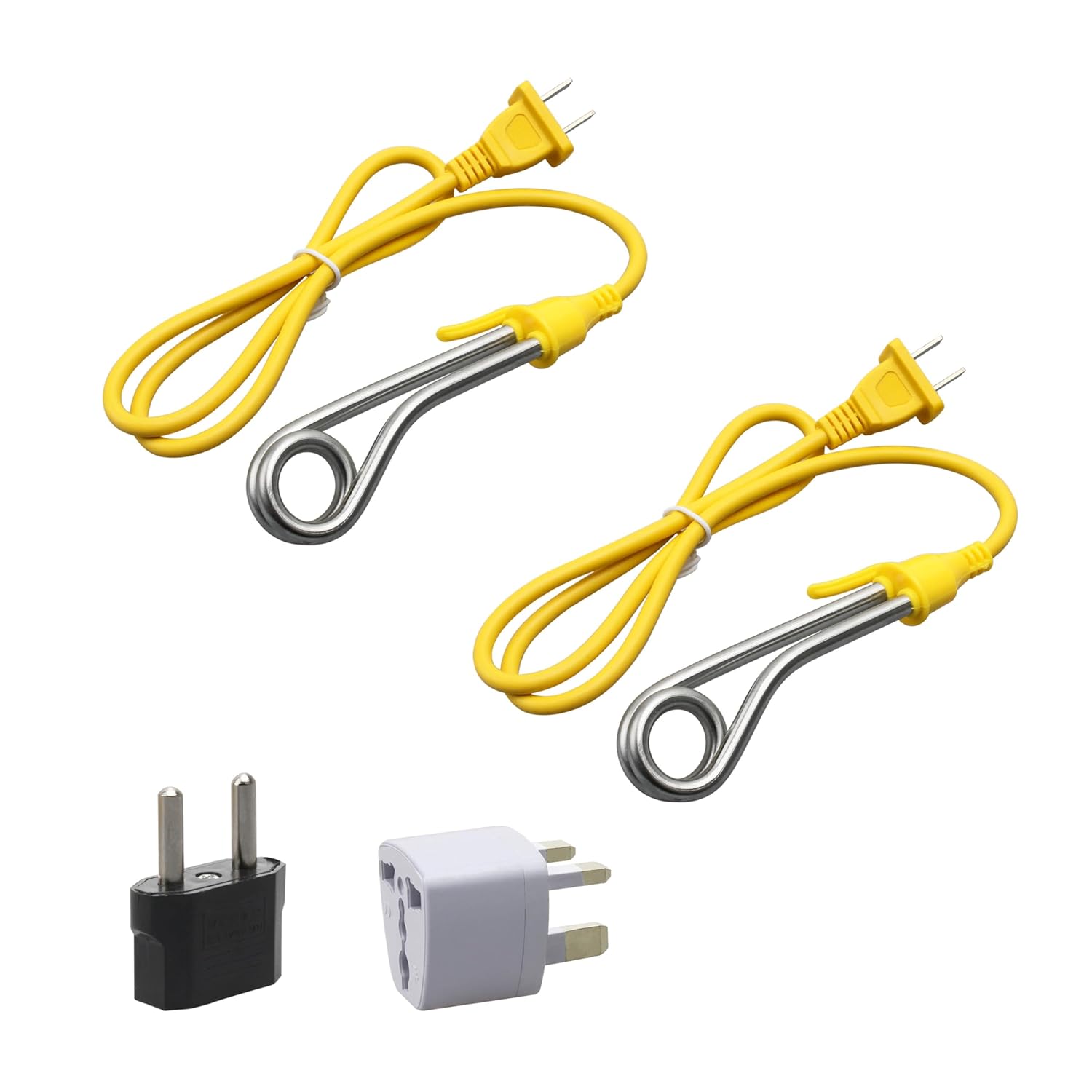 Immersion Cup Water Heater 120V-300W, 240V-600W, Dual Voltage Portable Water Heater, Equipped with UK&European Adapter for Travel, Immersion Heater