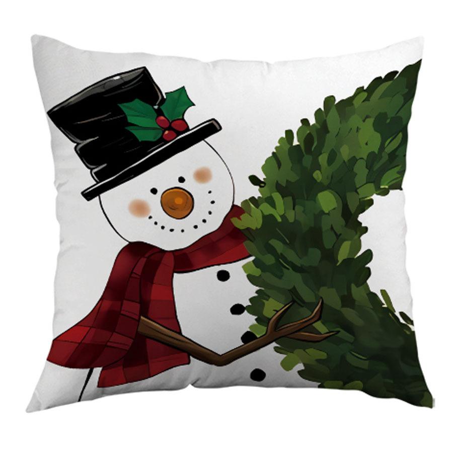 Christmas Christmas Elements Throw Pillow Cover Home Sofa Decorative Pillow Santa Claus Cushion Cover