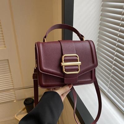 Fashion Faux Leather Flap Crossbody Bag for Women Solid Color Versatile Shoulder Messenger Bag for Outings Travel