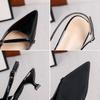 Low Kitten Heels for Women Slingback Dressy Pumps Pointed Closed Toe Ankle Strap Wedding Pumps Women's Summer Comfortable Slip on Low Heeled Shoes