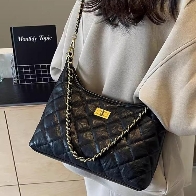 Underarm pleated bag women's new trend fashion pleated diamond shoulder bag high sense