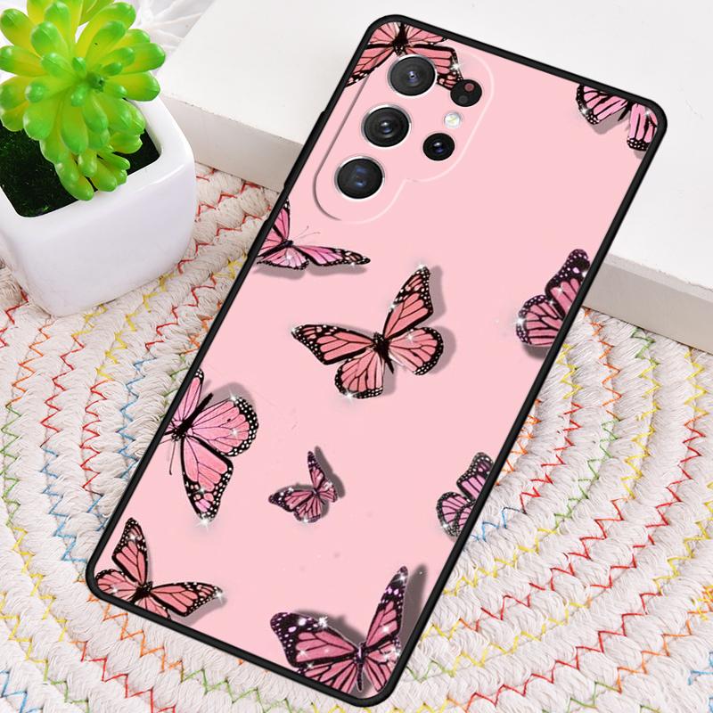 Cute Aesthetic Butterfly Soft Phone Case for Samsung Galaxy Note 10 Pro S26 Ultra S23 S24 FE S25 S21 S22 PLUS Shockproof Cove