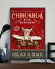 Chihuahua And Co Bath Soap Relax And Soak Dog Poster Metal Tin Signage Family Cafe Sign Man Cave The Gift For Friends Family Ent