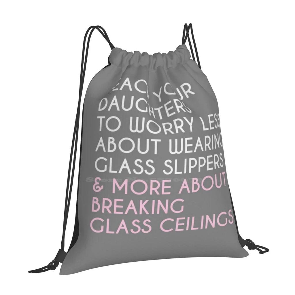 Breaking Glass Ceilings Pattern Design Bag Student's Backpack Feminism Strong Woman Boss Lady Womens Rights Resist