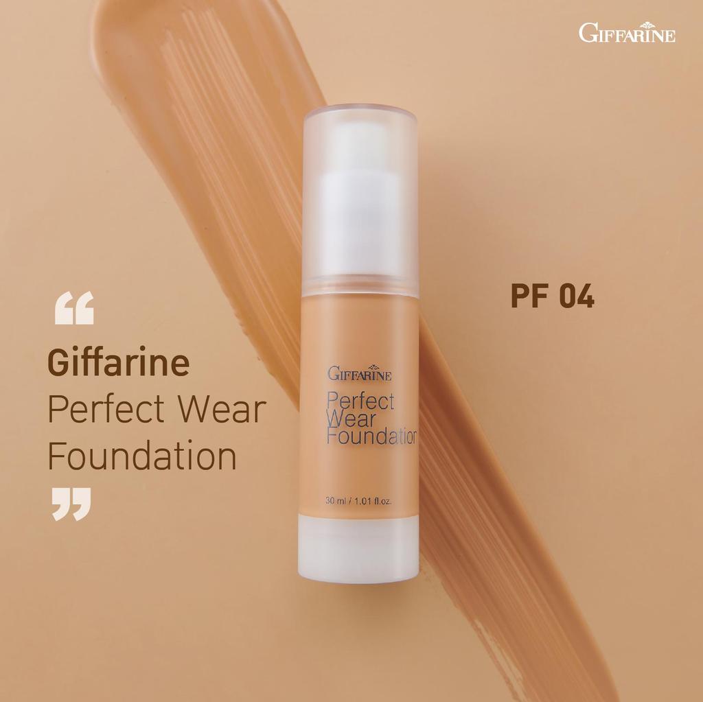 Giffarine Perfect Wear Foundation, A Water-base Foundation for Natural and Perfect Smooth, with Its Excellent Water-proof Quality, PF01 - PF04 30 Ml