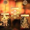 Christmas Lights 3D Hanging Lights Room Decoration Modeling Bedroom Holiday Window Decoration Snowman Snowflake Rectangle