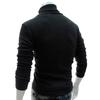 Høst Menn Ensfarget Rullekrave Langermet Genser Slim Strikket Pullover Topp