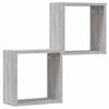 Cube Shelves 2 pcs Grey Sonoma 30 x 15 x 30 cm