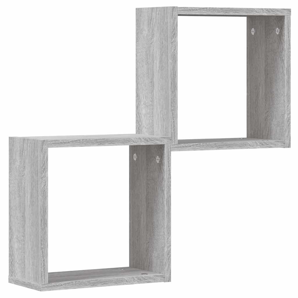 Cube Shelves 2 pcs Grey Sonoma 30 x 15 x 30 cm