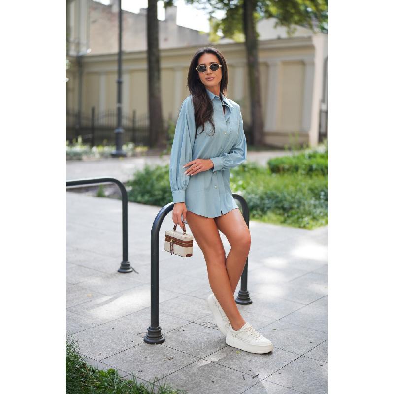 2026 Spring and Autumn New Women's Fashion Solid Color Washed Denim Long Sleeve Simple Shirt Top