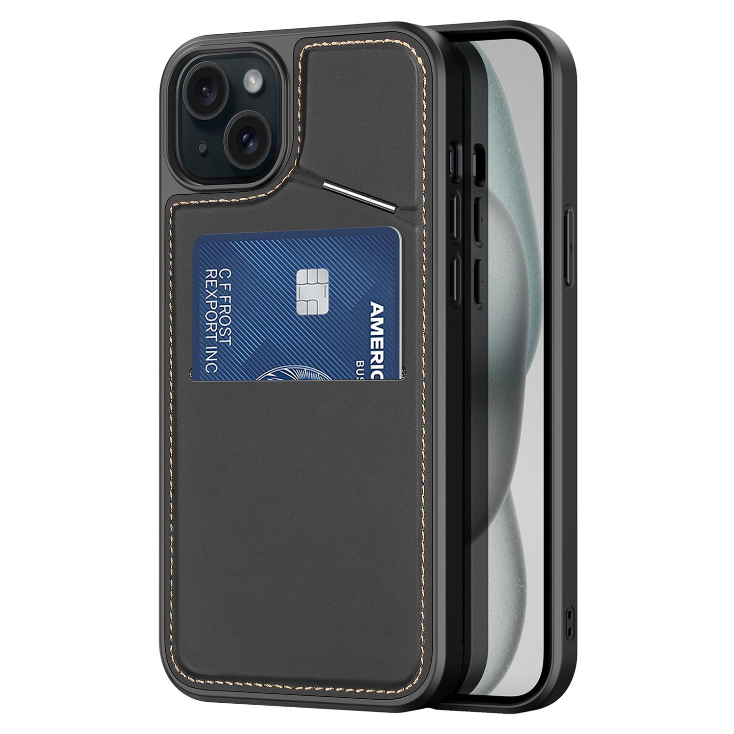 

DUX DUCIS Rafi II Series for iPhone 15 Plus Kickstand Case Magnetic Phone Cover Card Holder Black