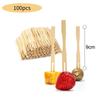 100Pcs Disposable Barbecue Sticks, Bamboo Sticks with Handles, Dim Sum, Meat, Fruit, Hamburger Sticks, Clean and Sanitary