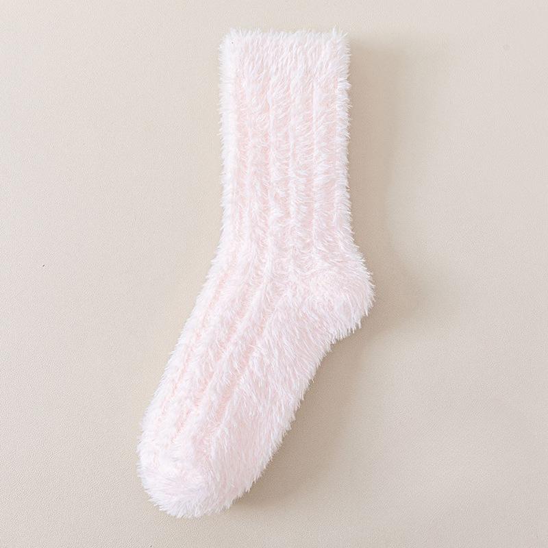 Soft Plush Socks - Winter Thickened and Padded To Keep Warm Mid-calf Socks That Don't Shed Fibers. Autumn and Winter Sleeping Floor Socks.