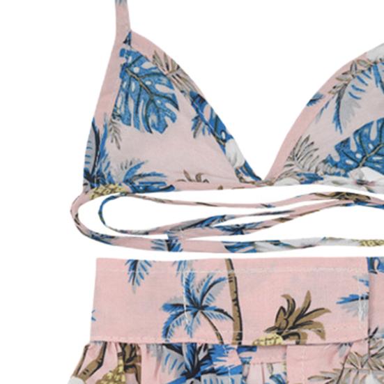 1 Set Pet Swimsuit Lace-up Design Soft Comfortable Print Dog Eye-catching Floral Cat Summer Beach Skirt Beach Party