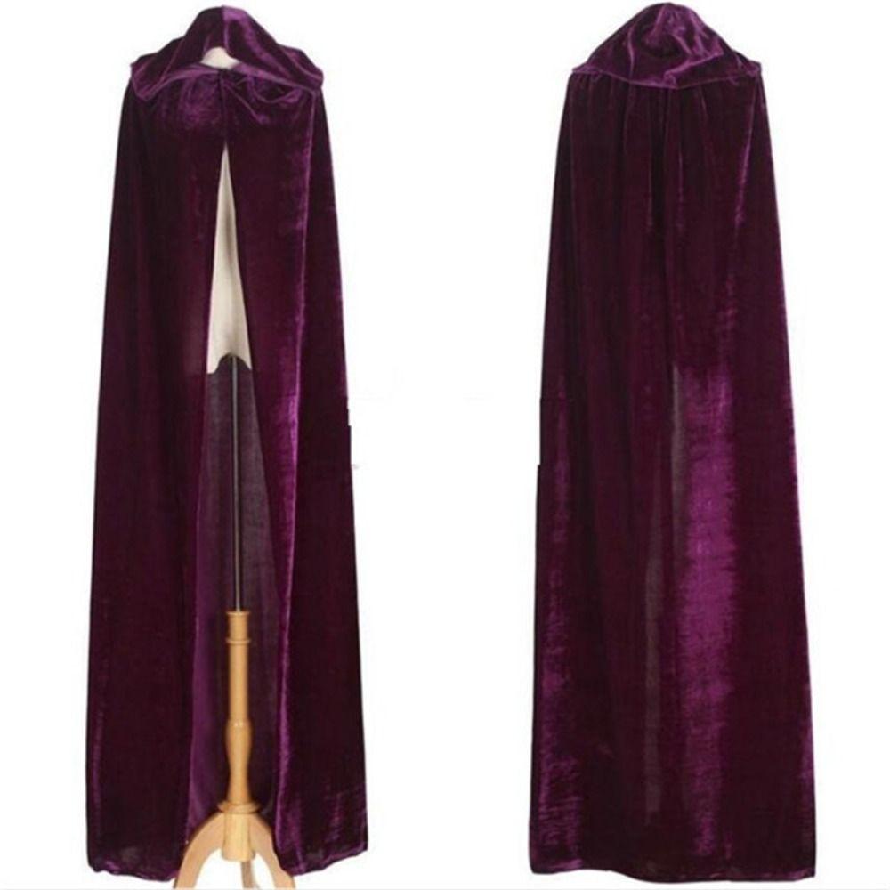 Reversible Design Hooded Robe Solid Color Long Cape New Arrival Halloween Costume  Halloween Party