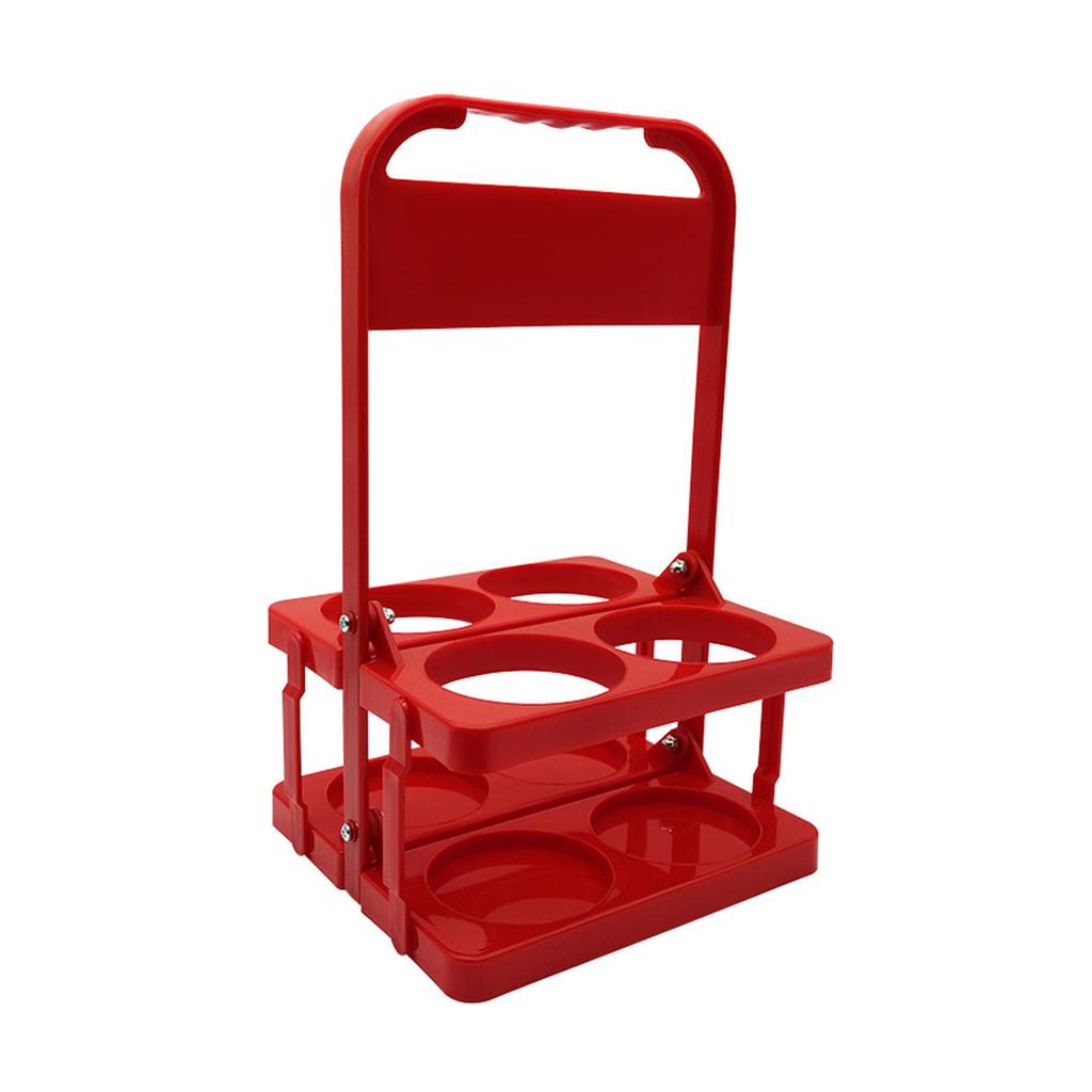 Bottle Carrier Basket with Handle Foldable Holder Organizer Stand Portable Rack PVC Material