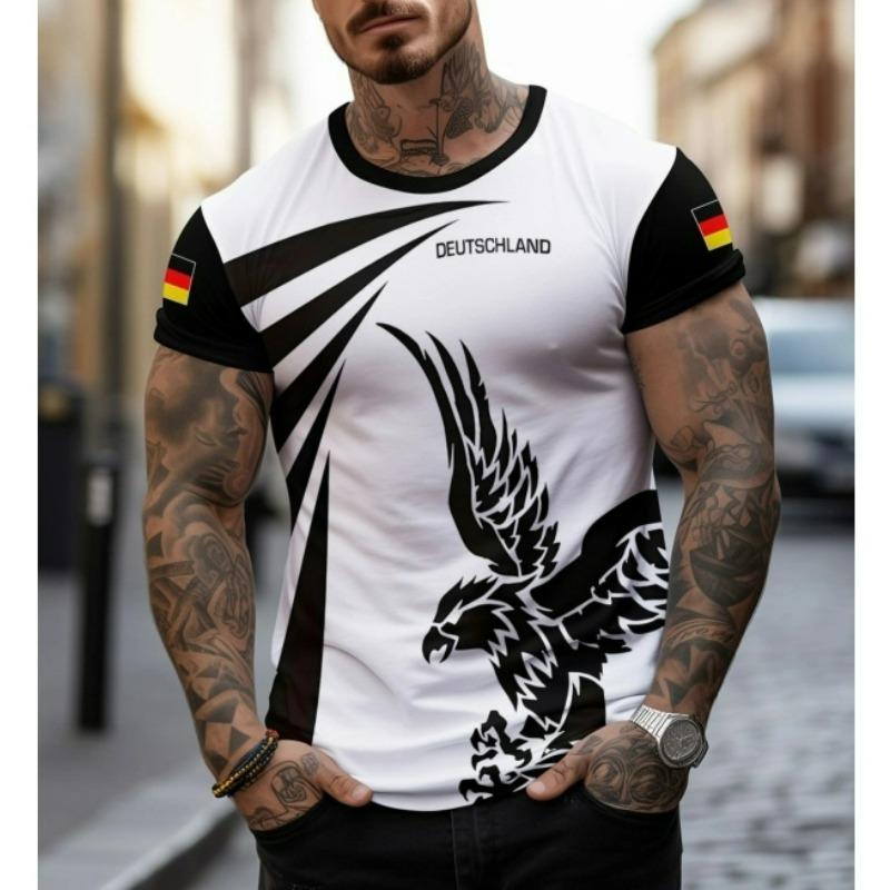 3D PrintedT-Shirt For Men German Flag Pattern Tees Summer O-Neck Tops Unisex T Shirts Short Sleeves Kids Clothing
