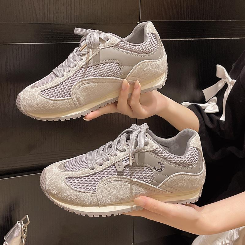 Fashion Women's Running Shoes 2025 New Mesh Breathable Casual Sneakers Lace Up Anti-Slip Retro Sports Shoes Versatile Low Top Sneakers