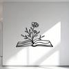 Vintage Iron Wall Decor Metal Book and Rose Art Hanging Library Study Room Gift