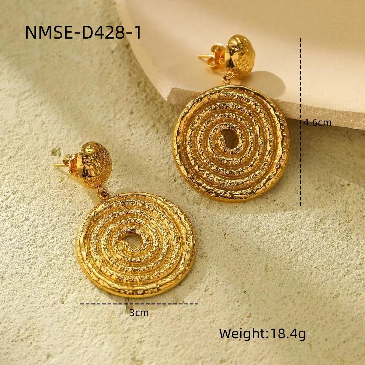 GEMCHIC Women s Hollow Spiral Disc Stainless Steel Earrings Fashion Light Luxury Versatile High-End Stud Earrings