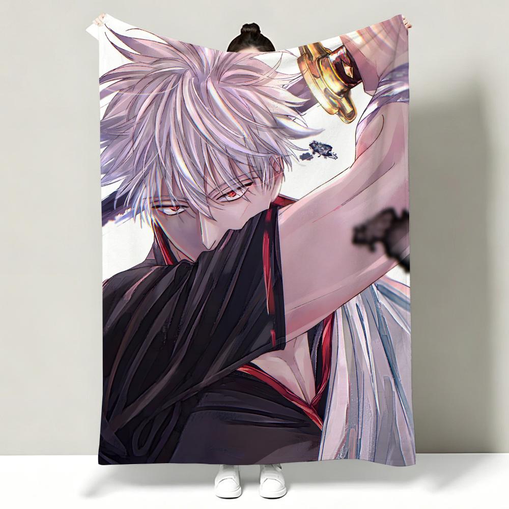 Anime G-Gintama Throw Soft Warm Flannel Throw Blanket, Multi-use for Sofa Bed Office Nap