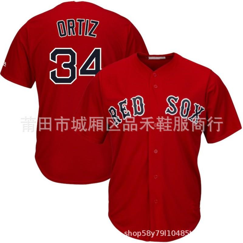 Mens Basketball Jersey Boston Red Sox 34 Ortiz 50 Betts Cotton Sport Shirt Team Practice Casual Wear