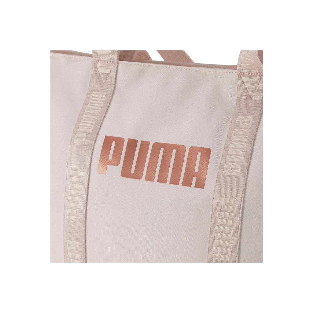 Puma Gold Logo Print Fabric Tote Bag Women Tote Bags Sakura-Pink 076947-02