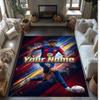 Lamine Yamal Printed Crystal Velvet Rug Non‑Slip Crystal Velvet Carpet For Sofa Bedroom Indoor Home Decoration