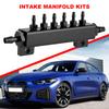 6 Port Vacuum Block Intake Manifold Kit Aluminum Alloy Boost Manifold Universal Vacuum Block 1/8NPT for Car Truck Turbo