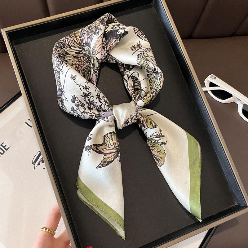 Square Scarf 100% Natural Silk  Women Hairband Foulard High Quality Bandana Scarfves Female Neckerchief Headkerchief Shawl Wrap