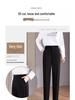 Women's High-Waist Black Cigarette Pants - Slimming, Plus Size, Cropped, Straight Fit for Spring/Autumn