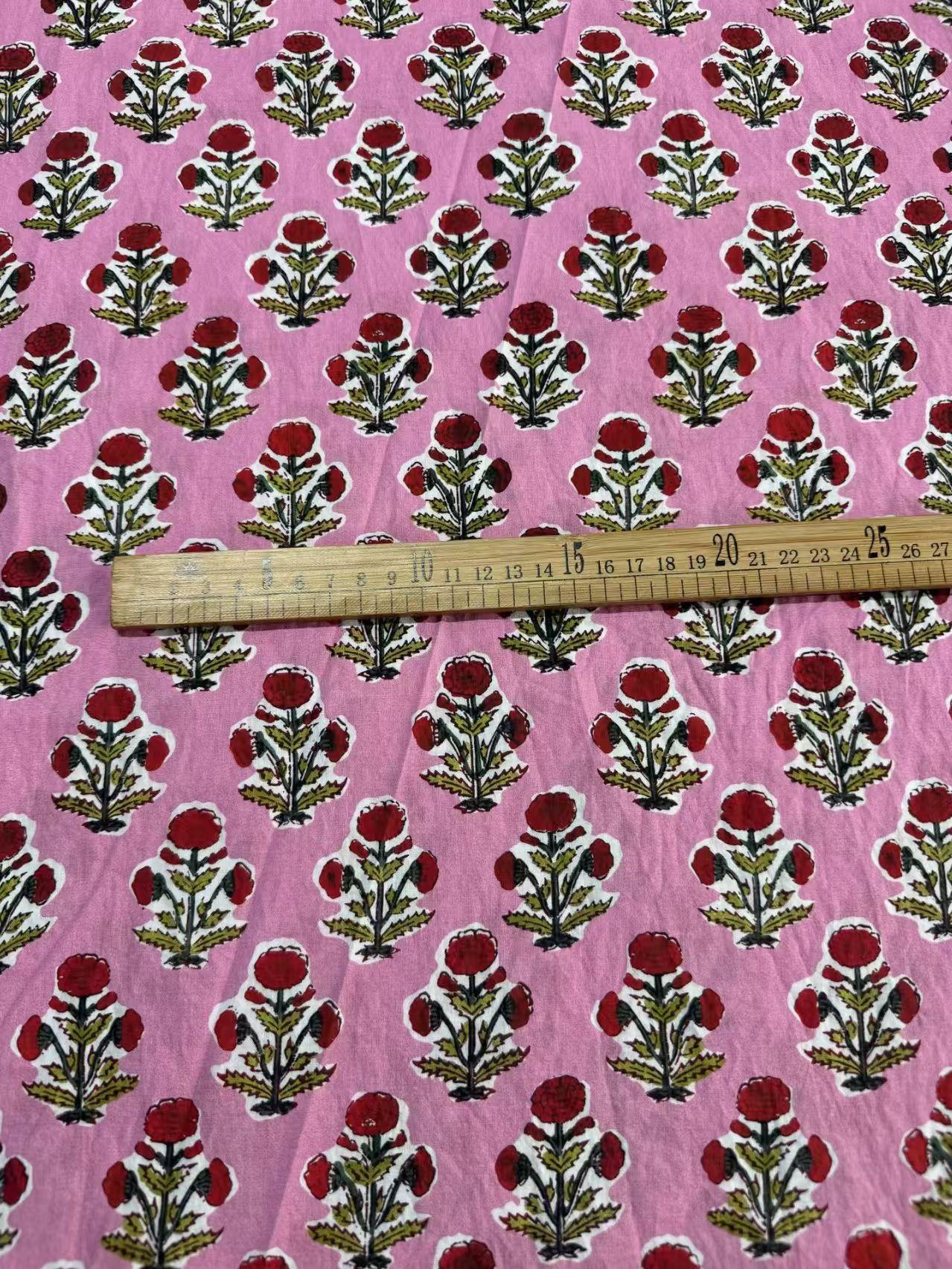 Block Printed Cotton Fabric Light Weight for Summer Wear
