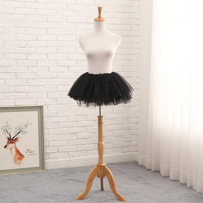 Jupe Courte Tutu Danse Ballet Bulle Vintage Superposée Plissée Couleur Unie Tulle Jupon Cosplay Fête Costume