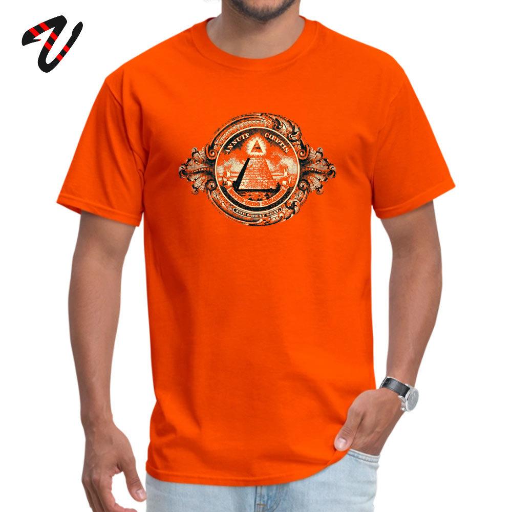 Oberteile Shirt Günstig O-Ausschnitt Individuell Kurzarm Laura Koi Mann T-Shirt Allsehendes Auge Pyramide Dollar Freimaurer Gott Bedrucktes T-Shirt
