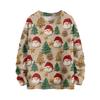 Women's Fashion Casual Long Sleeve Christmas Printed Round Neck Knitted Top