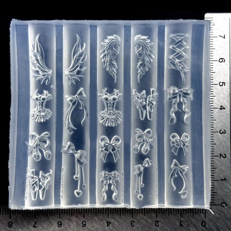 Elegant Lace Silicone Nail Art Mold Reusable Relief Template Professional Manicure Supplies for Crafting Accessories