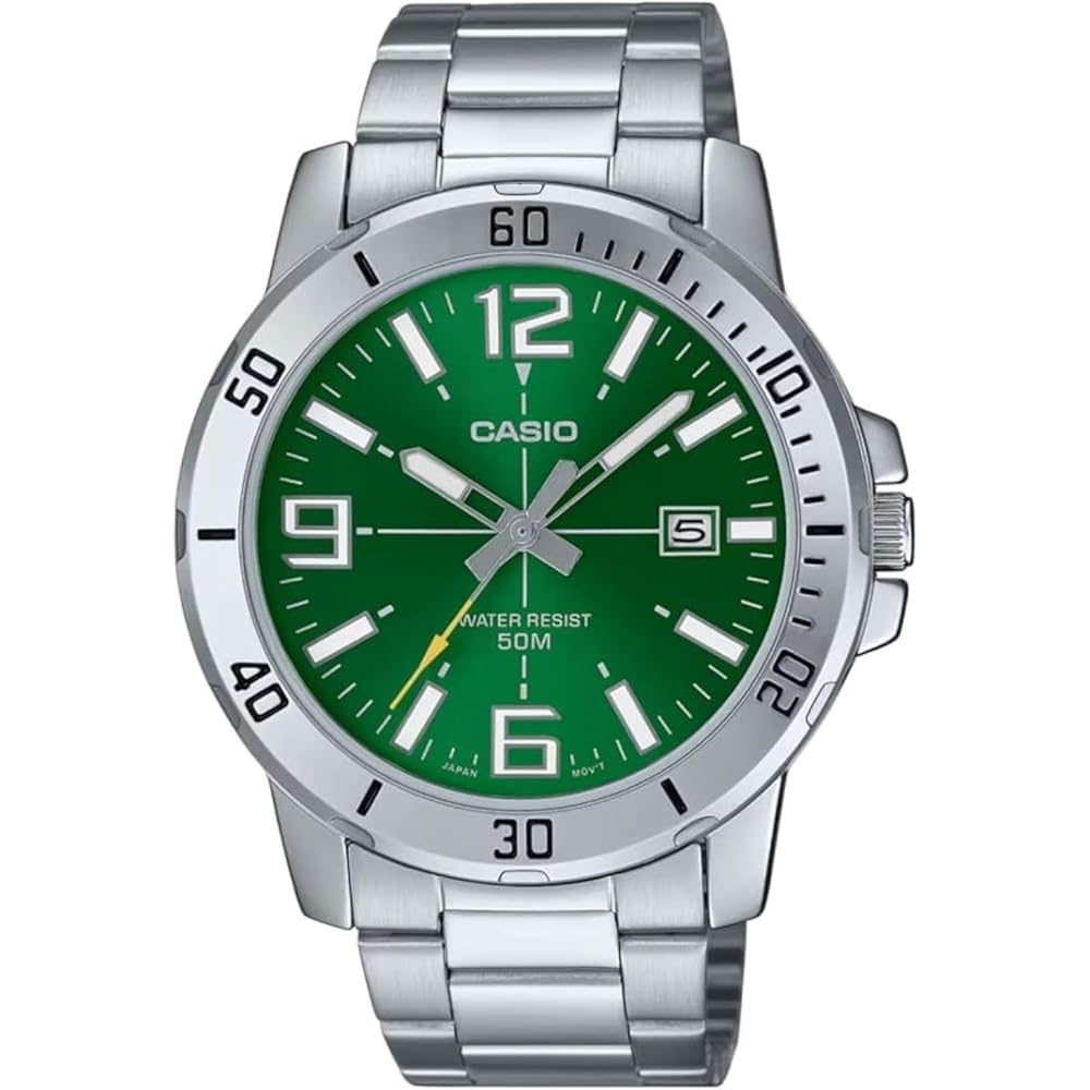 Casio MTP-VD01D-3BVUDF Silver Analog Watch Stainless Steel Band Water Resistant