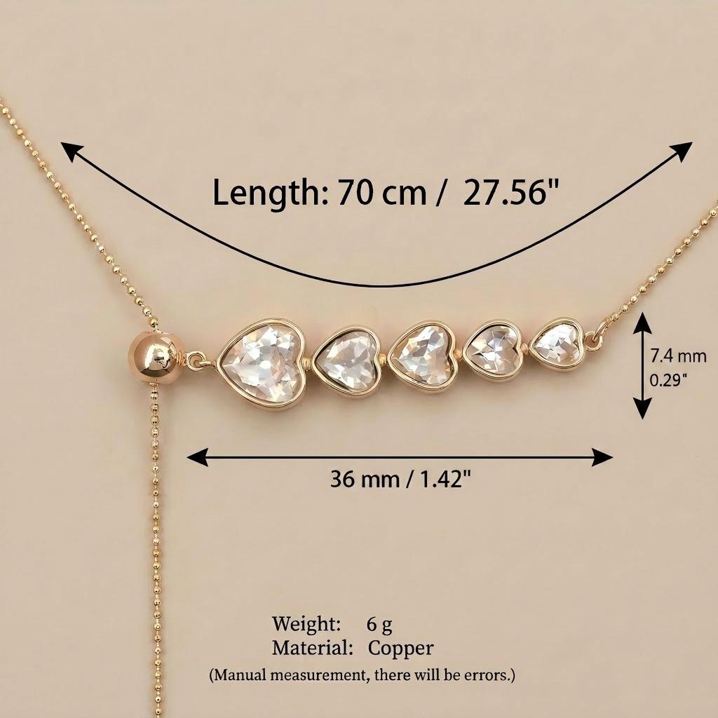 Multi-layer Love Diamond Stacked Necklace Gold Texture Heart-shaped Diamond Collarbone Chain Light Luxury Commuting Dating Versatile